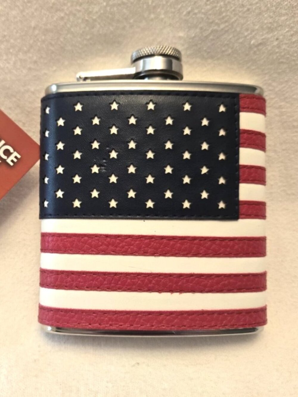 AMERICAN FLAG Stainless Steel Flask. 6 oz. Screw Top. * NEW *